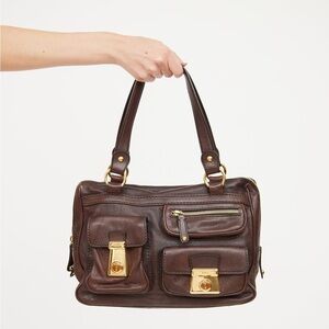 Tod's Brown Leather Took Tracolla Media Bag Shoulder Handbag Pusre Retro
